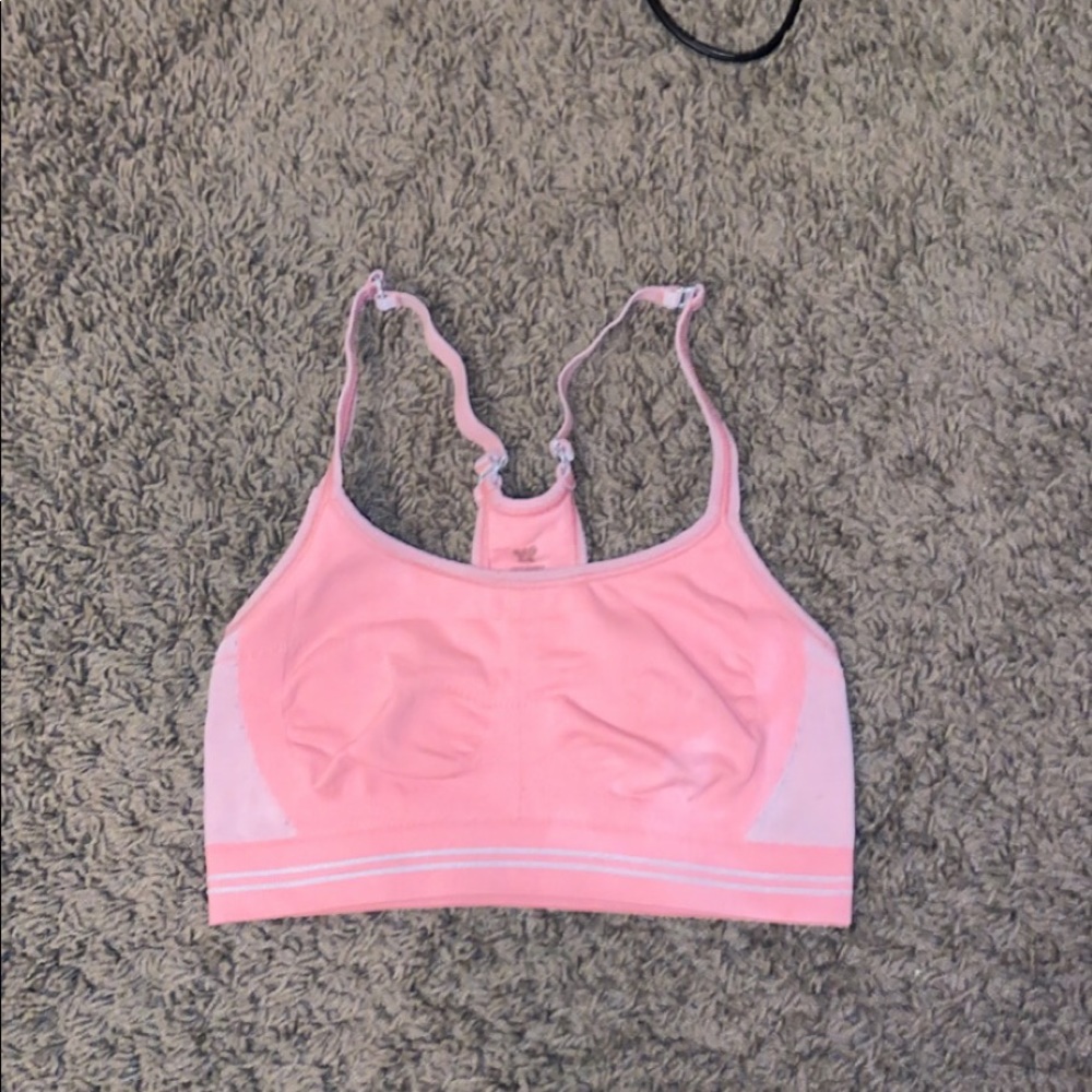 Pink sports bra